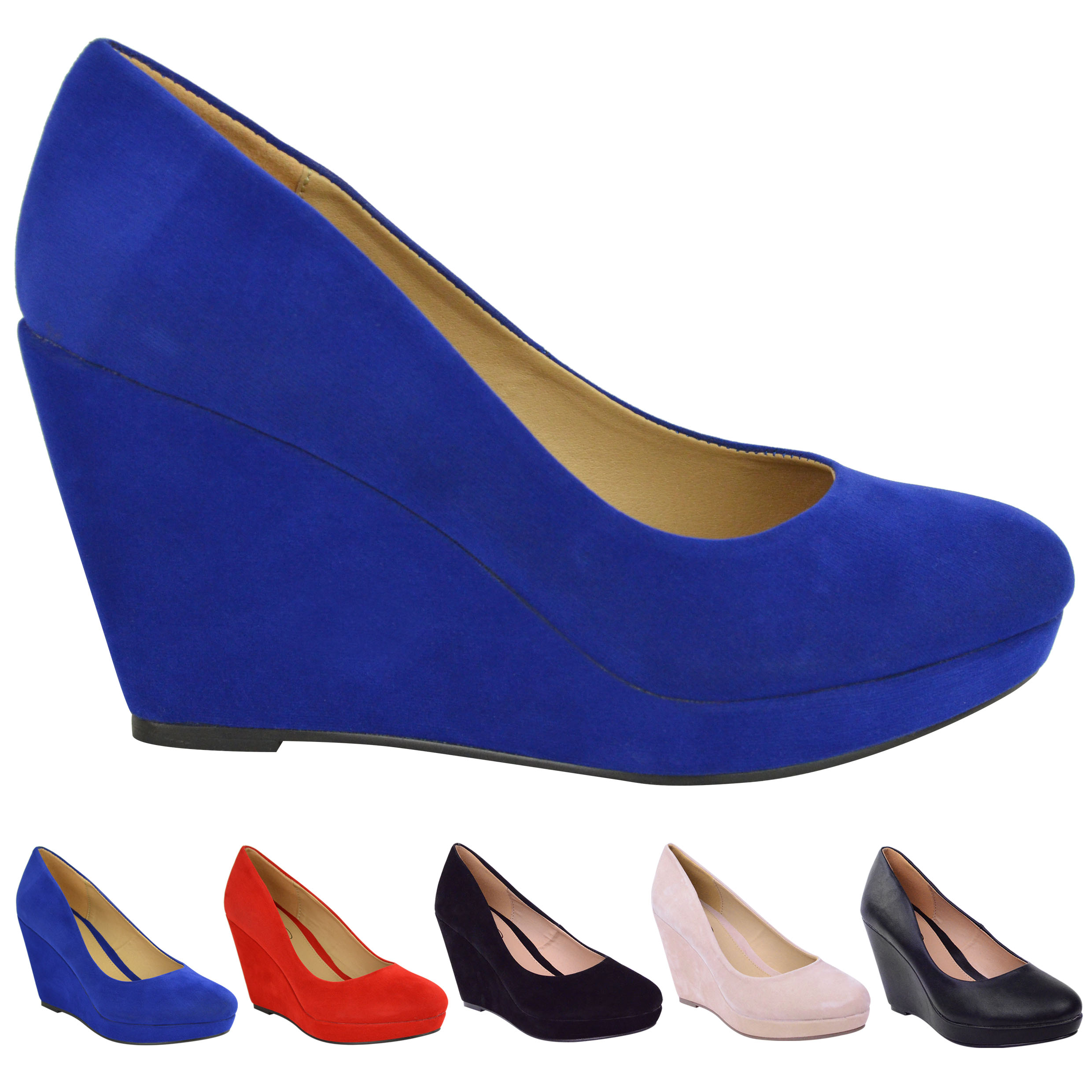 Womens Low Mid High Heels Platforms Wedges Pumps Work Court Shoes ...